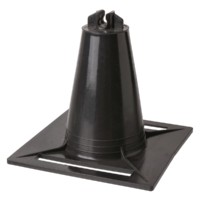 Держатель для плоской кровли универсальный 120х120х100мм c 1 фиксатором для прута Ø8мм под битумную полосу 80мм без бетона ПП TDM