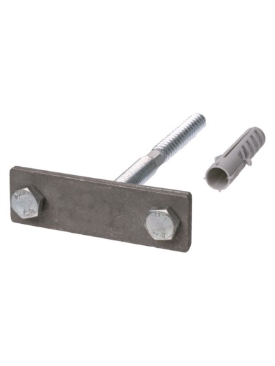 Держатель фасадный для полосы шириной 25-50мм длина 120мм с дюбелем стальной зажим TDM