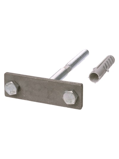 Держатель фасадный для полосы шириной 25-50мм длина 200мм с дюбелем стальной зажим TDM