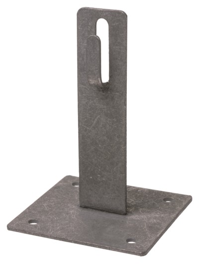 Держатель для плоской кровли для прута Ø6-10мм стальной крюк основание 100х100мм высота 150мм гор. цинк. TDM