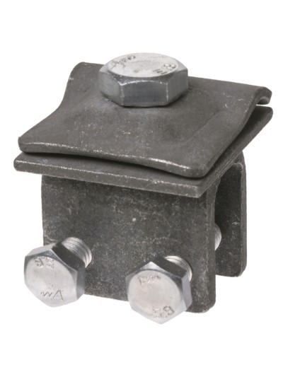 Держатель фальцевый стальной зажим с 2-х болтовым креплением для прута Ø6-10мм гор. цинк. TDM