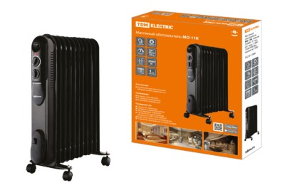 Масляный обогреватель МО-11К чёрный 2500Вт 11 сек рег. мощ. (1000/1500/2500Вт) термостат TDM