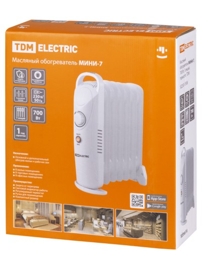 Масляный обогреватель МИНИ-7 700Вт 7 секций термостат TDM — изображение 6