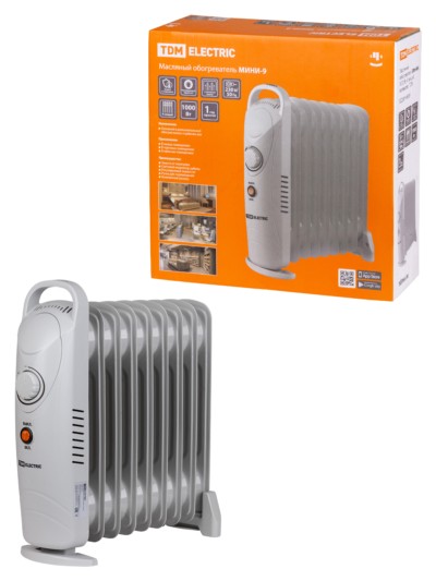 Масляный обогреватель МИНИ-9 1000Вт 9 секций термостат TDM