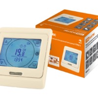 Термостат для теплых полов электронный сенсорный ТТПЭ-2 16А 250В с датчиком 3м сл костьTDM