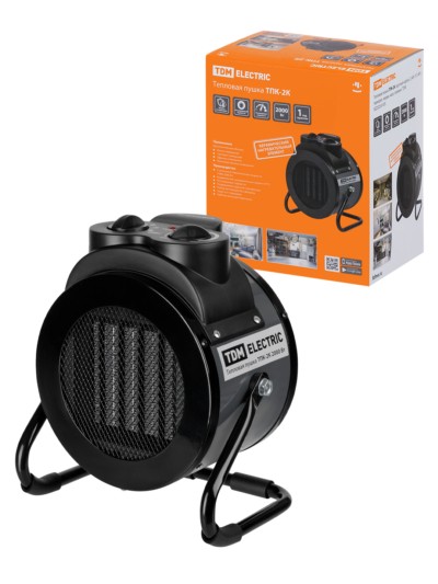 Тепловая пушка ТПК-2К круглый корпус 2кВт (1/2кВт) терморег керам. нагр. элемент TDM