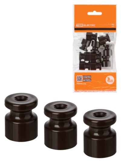 Изолятор пластиковый коричневый 10шт/уп TDM
