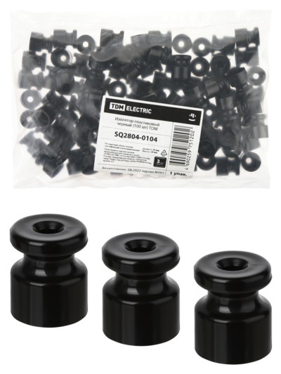 Изолятор пластиковый черный 100шт/уп TDM