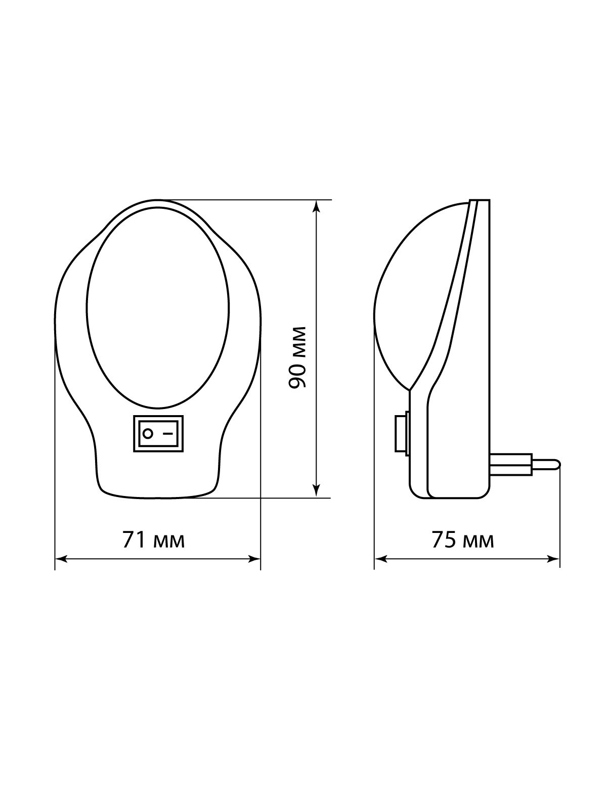 Ночник "Овал" с выключателем, белый, 0,5 Вт, 220 В TDM — изображение 10