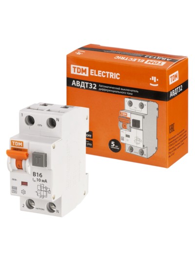 Выключатель АВДТ 32 B16 10мА TDM