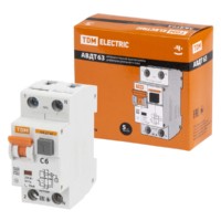 Выключатель АВДТ 63 2Р(1Р+N) C6 30мА 6кА тип А TDM