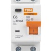 Выключатель АВДТ 32 2P(1P+N) C6 30мА 4,5кА тип АС TDM