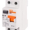 Устройство защитного отключения ВД1-63 2Р 63А 100мА TDM