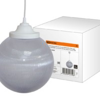Светильник НСБ 02-60-252 УХЛ4 60 Вт, IP40, шар прозрачный с огранкой 250 мм, шнур белый TDM