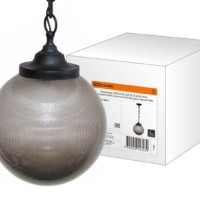Светильник НСБ 02-60-255 УХЛ4 60 Вт, IP40, шар дымчатый с огранкой 250 мм, цепь черная TDM