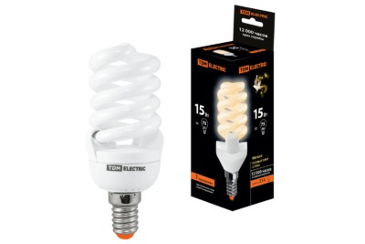 Лампа энергосберегающая КЛЛ FSТ2 15Вт 2700К Е14 42х103мм TDM