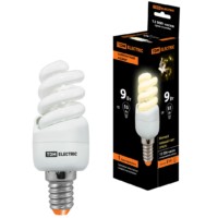 Лампа энергосберегающая КЛЛ FSТ2 9Вт 2700К Е14КОМПАКТ 35х95мм TDM