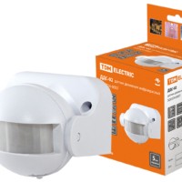 Датчик движения  настенный  ДДС-02 1100Вт, 5-480с, 12м, 5+Лк, 180гр, IP44, TDM