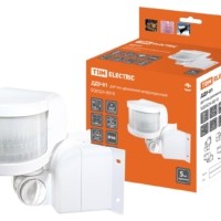 Датчик движения  угловой ДДУ-01 1100Вт, 5-480с, 12м, 5+Лк, 270гр, IP44, TDM