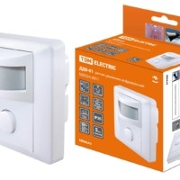 Датчик движения  встраив. в стену  ДДВ-01 600Вт, 5-480с, 9м, 10+Лк, 120гр, IP20, TDM