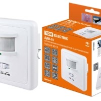 Датчик движения встраив. в стену ДДВ-03 500Вт, 5-480с, 2-12м, 5+Лк, 140гр, 30-90Дб, IP20, TDM