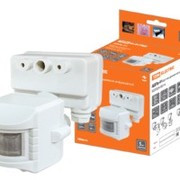 Датчик движения на прожектор ДДПр-01 (белый) 1100Вт, 5-480с, 12м, 5+Лк, 120гр, IP44, TDM