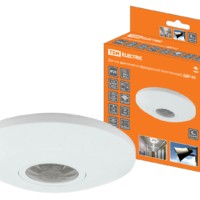 Датчик движения  потолочный ДДП-05 2000Вт, 10-900с, 6м , 3+Лк, 120(сбоку)+360(сверху)гр IP20, TDM