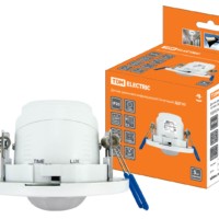 Датчик движения точечный ДДТ-03 65мм (рег), 800Вт, 10-900с, 6м, 3+лк, 120(сбоку)+360(сверху)гр, IP20, TDM