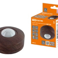 Датчик движения  потолочный ДДП-03В (1200Вт, 10-900с, 6м , 3+Лк, 120(сбоку)+360(сверху)гр IP33), “ЭКО” венге TDM