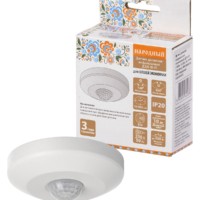 Датчик движения инфракрасный (потолочный) ДДП-Н-01 (100Вт, 10-420с, 6м, 10+Лк, 120(сбоку)+360(сверху)гр, IP20) “Народный”