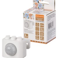 Датчик движения инфракрасный (настенный) ДДС-Н-01 (100Вт, 10-420с, 6м, 10+Лк, 120гр, IP20) “Народный”