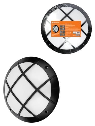 Светильник НБУ 05-60-008 “Мегас 2” черный с решеткой IP64 TDM