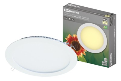 Светильник ультратонкий встраиваемый светодиодный “Даунлайт” СВО (белый) 18 Вт 3000К TDM