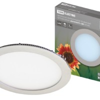 Светильник ультратонкий встраиваемый светодиодный “Даунлайт” СВО (хром) 12 Вт 4000К TDM