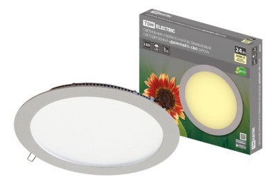 Светильник ультратонкий встраиваемый светодиодный “Даунлайт” СВО (хром) 24 Вт 3000К TDM