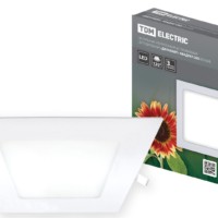 Светильник ультратонкий встраиваемый светодиодный “Даунлайт” квадрат СВО (белый) 12 Вт 6500К TDM