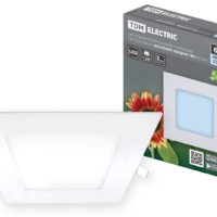 Светильник ультратонкий встраиваемый светодиодный “Даунлайт” квадрат СВО (белый) 6 Вт 4000К TDM