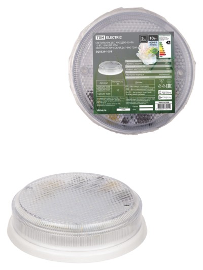 Светильник светодиодный ЖКХ ДБО-10-ФА 10 Вт 1300 лм IP54 (фотоакустический датчик) TDM