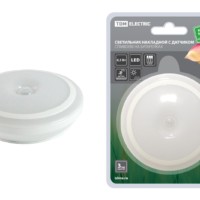 Светильник накладной светодиодный 80х80 0,5 Вт, 3хААА, дат. движ. и освещ., TDM