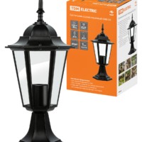 Светильник 6060-04 садово-парковый шестигранник, 60Вт, стойка, черный TDM