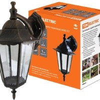 Светильник 6060-12 садово-парковый шестигранник, 60Вт, вниз, бронза TDM