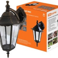 Светильник 6100-12 садово-парковый шестигранник, 100Вт, вниз, бронза TDM