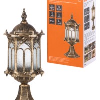 Светильник садово-парковый “Ампир” 60 Вт, стойка шагрень/бронза Е27, TDM