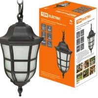 Светильник садово-парковый “Меридиан” 100 Вт, подвес, матовое/черный, Е27, TDM