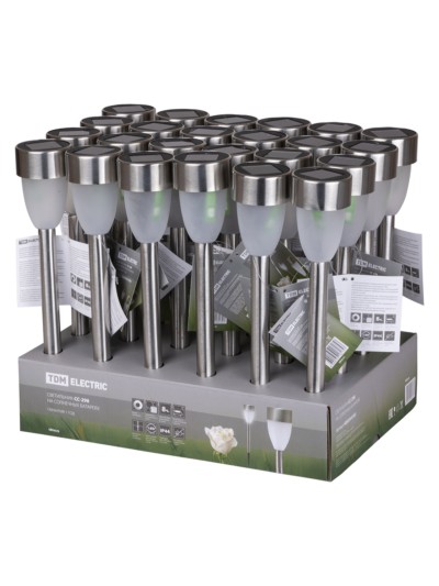 Светильник СС-298 на солнечных батареях, сталь, 5,5х37cм, ДБ, TDM — изображение 6