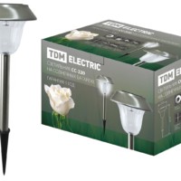 Светильник СС-320 на солнечных батареях, сталь, с выключателем, TDM