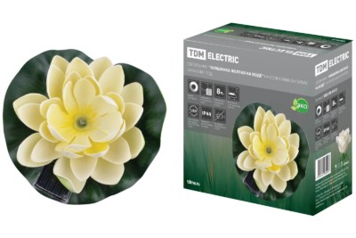 Светильник “Кувшинка желтая”, на солнечных батареях, меняет цвет, водный, TDM