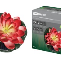 Светильник “Кувшинка розовая” на солнечных батареях, меняет цвет, водный, TDM