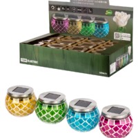 Светильник ландшафтный ССЛ-170 на солн.батарее, 9*9*10,стекло,зеленый,синий,желтый,фиолетовый,ДБ,TDM