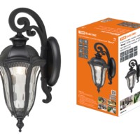 Светильник садово-парковый “Вена” 60 Вт, вниз, алюм., прозрачное/черный, Е27, TDM